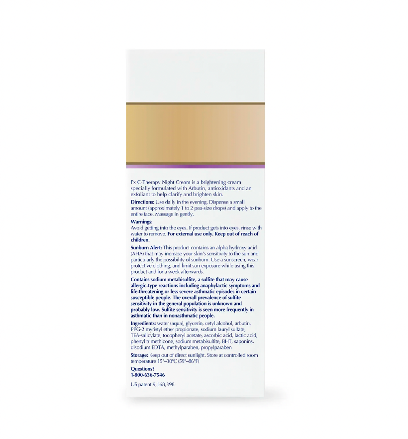 Obagi-C Fx C-Therapy Night Cream Back of Box by Obagi Philippines