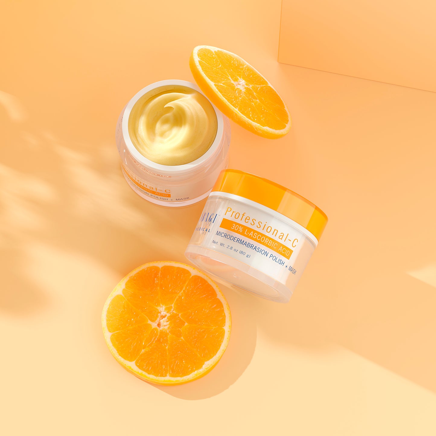 Professional-C Microdermabrasion Polish + Mask bottles showing texture